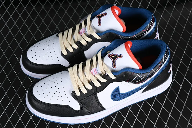 All categories Air Jordan Jordan series basketball shoes Air Jordan 1 Low Z version Air Jordan 1 Low SE AJ1 Joe 1 blue and black sashimi embroidery style low-top cultural casual sneakers FV3622-141